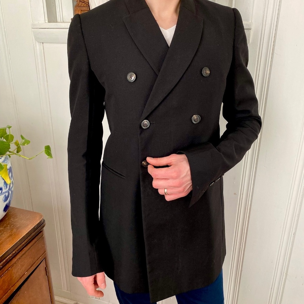 Rick Owens Black Wool Coat | Sisyphus FW18 | 38 Mens